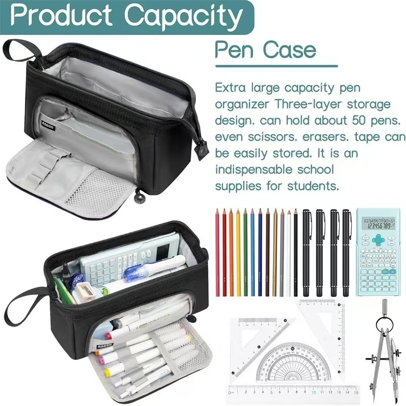 Back To School Pencil Case Large Capacity Student Stationery Case Pencil Bag High Value Cosmetics Bag Multi-function Pencil Case