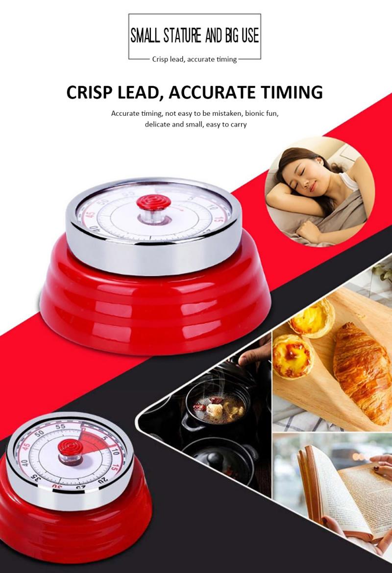 Magnet Timer Kitchen Timer For Cooking Bodybuilding Study Stopwatch Alarm Clock Magnetic Mechanical Cooking Countdown Time