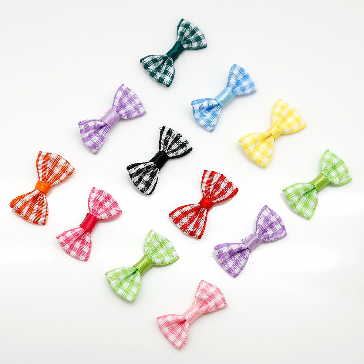 3X1.5cm mini kolorowe pled łuk satynowa wstążka kokardka dla DIY dziewczyna spinki i odzieży zdobienie rzemiosło akcesoria