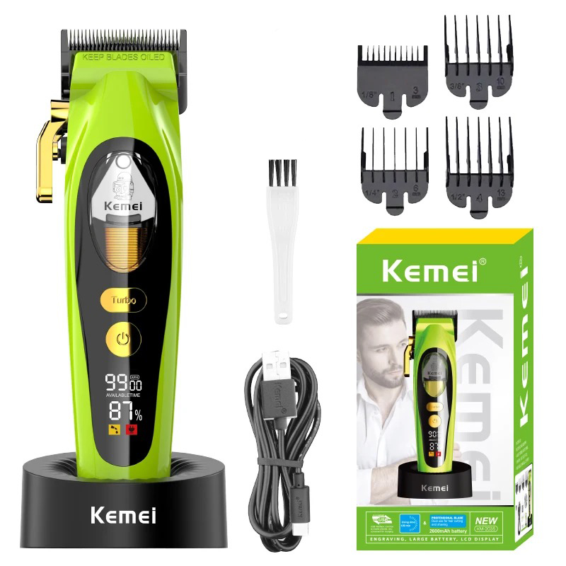 Kemei 2035 cortadora de pelo inalámbrica para hombre máquina de corte de pelo de 9000RPM con Motor magnético: Rosa