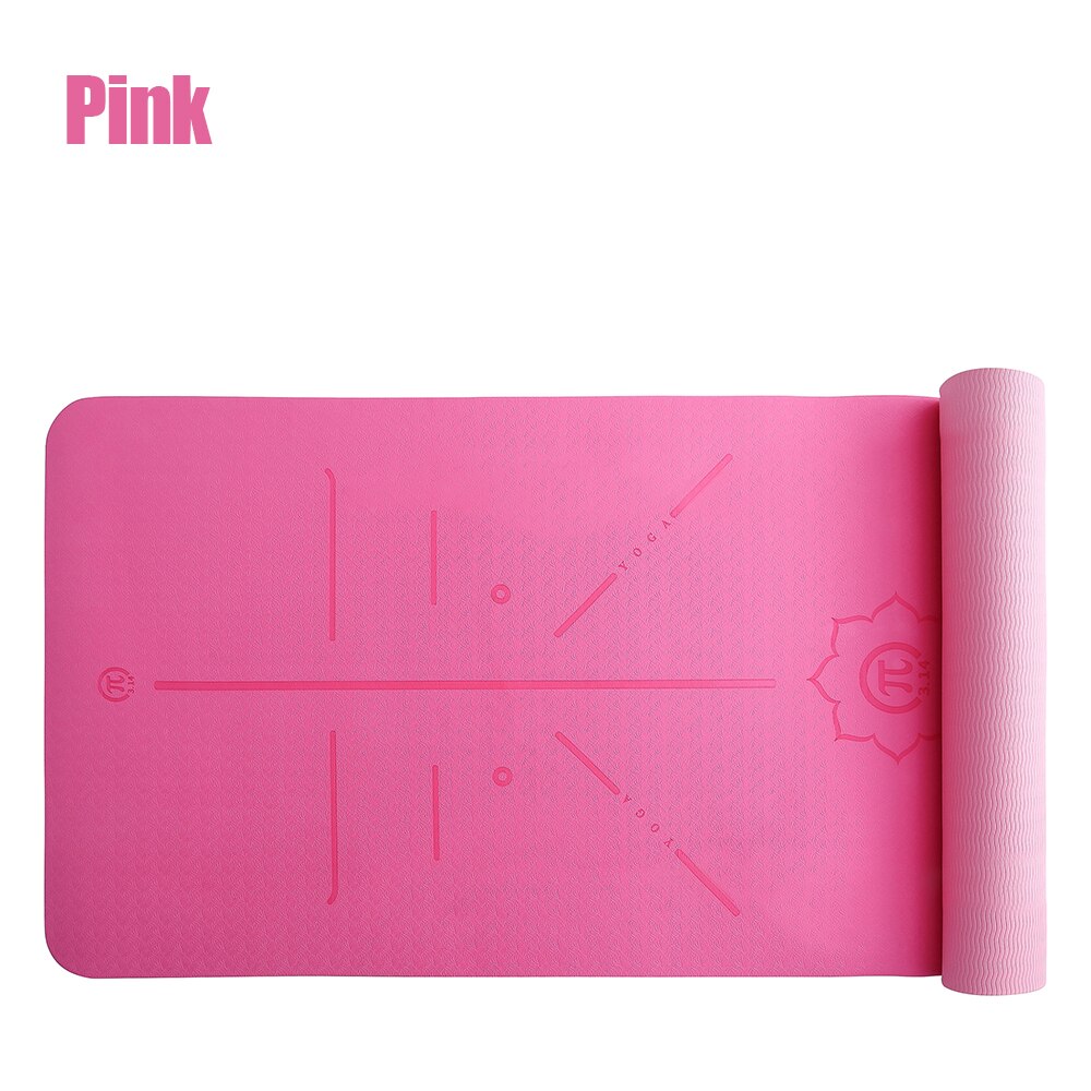 Halkfria yogamattor smaklösa pilates gym träning fitness matta vardagsrum gym matta träningsmattor för nybörjare esterilla yoga  d30: Beige