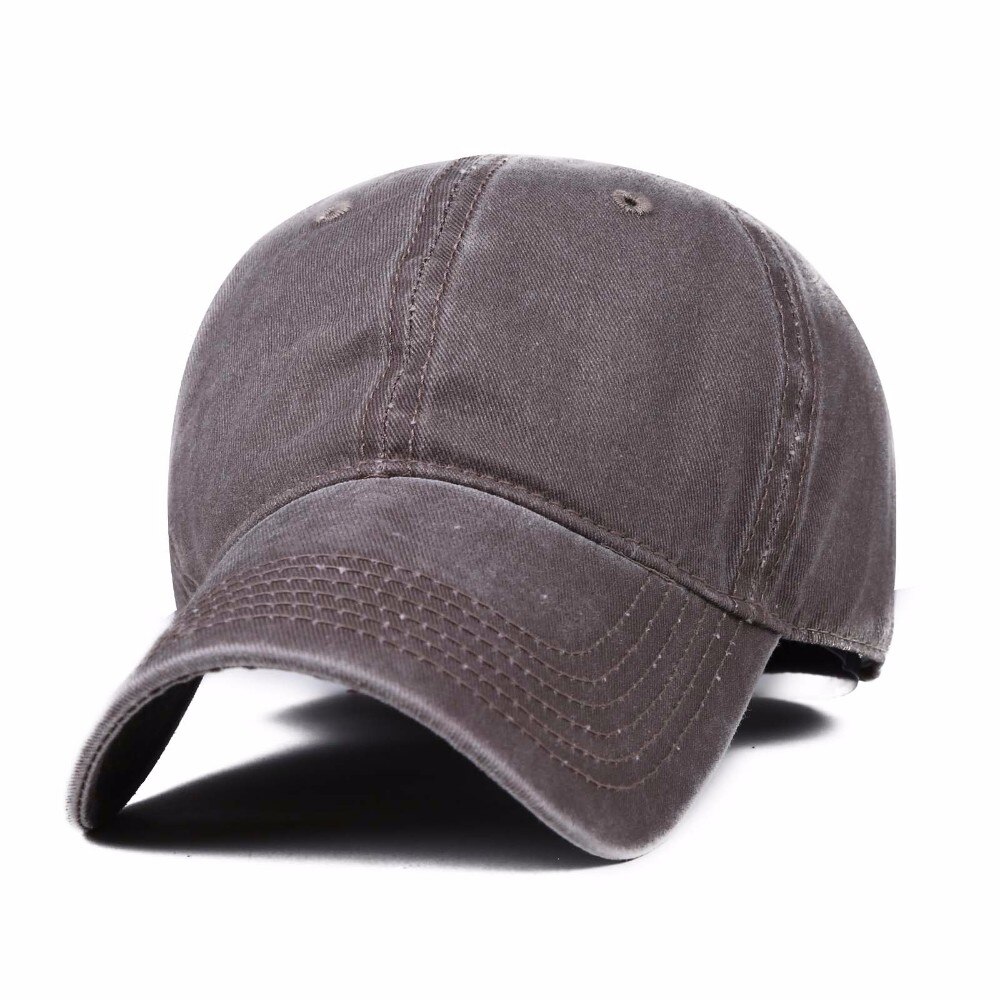 Baseballcaps justerbar caps for menn fritidshatter ensfarget snapback sommer høst lue caps: Brun