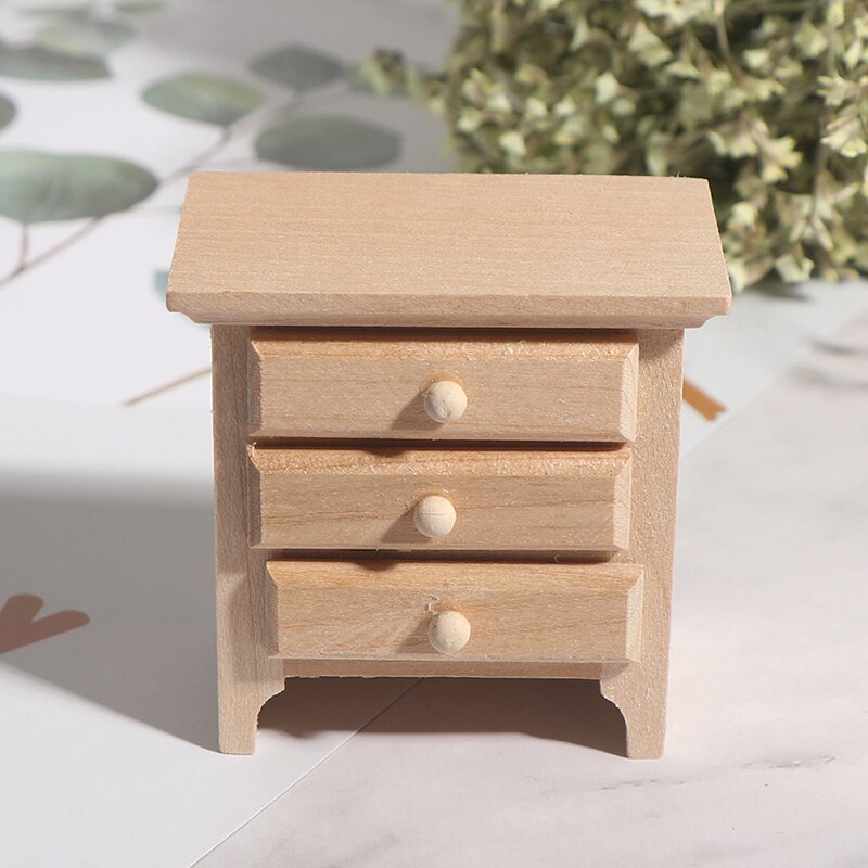 1pc 1/12 Puppenhaus Miniatur Holz Nachttisch Modell Möbel Zubehör Für Puppenhaus Decals