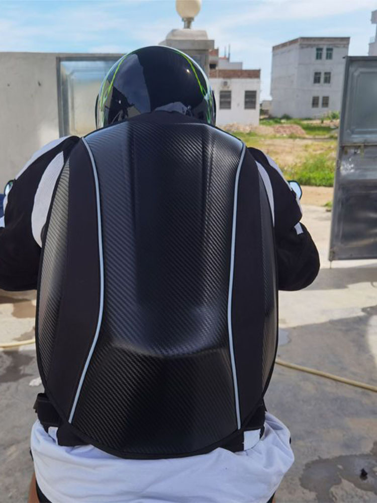48L Expandable Waterproof Motorcycle Hard shell backpacks MX Motocross carbon fiber backpack Moto Racing bags Computer bag LOGO