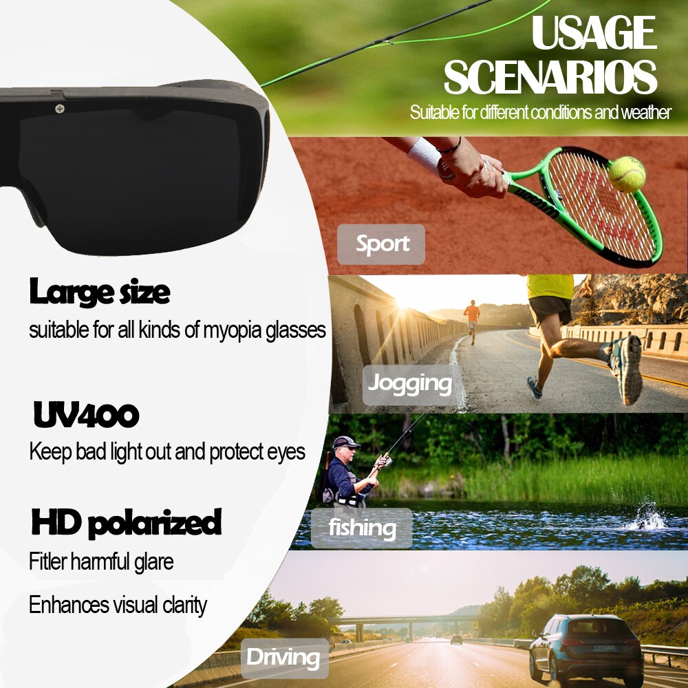 Fit Über Sonnenbrille Polarisierte Linsen Männer Frauen Angeln Sonnenbrille Abdeckung Für Myopie Gläser Goggles Sport Brillen