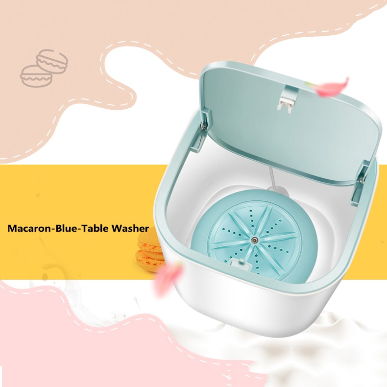 1Pcs Mini Ultrasone Wasmachine Desktop Draagbare Roterende Ultrasone Turbine Wasserij Wasmachine Badkamer Accessoires