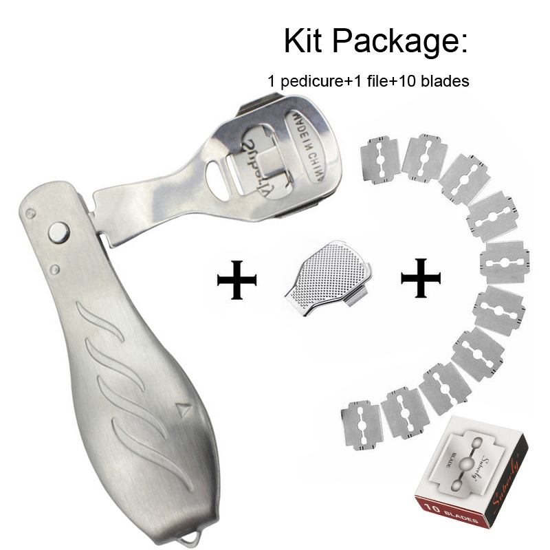 Rvs Pedicure Gereedschap Pedicure Set Voet Peeling Maks Manicure Professionele Eelt Voet Schaafmachine Pedicure Mes Scheerapparaat: J Set