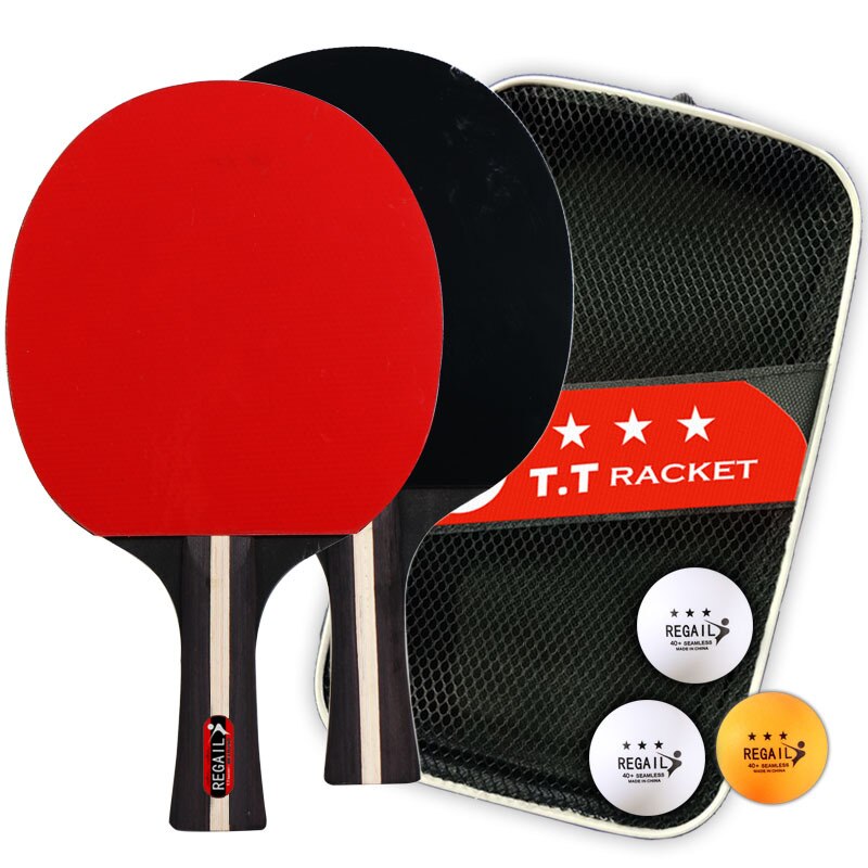 3 Sterren Ping Pong Paddle Sets Tafeltennis Peddels 3 Ballen 2 Tafeltennis Rackets Opslag Gevallen Indoor Outdoor Games accessoires