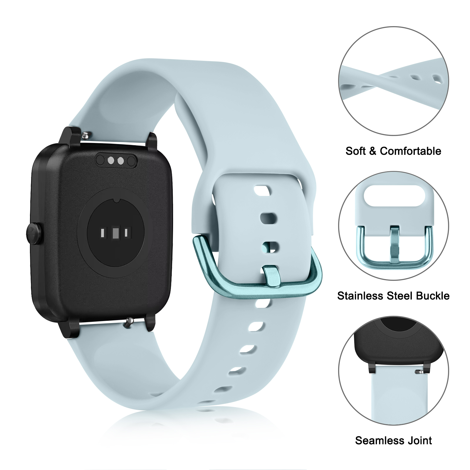 Bracelet en Silicone souple de 19mm pour Veryfitpro ID205L/ID205/ID205S/ID205U/ID205G/ID216/ID215G, Bracelet de montre de Sport