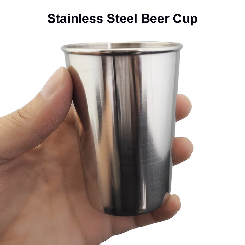 1 stk 300ml drikkeglass shotglass i rustfritt stål kopper vin øl kopper whisky krus til hjemmet restaurant bar utendørs reiser