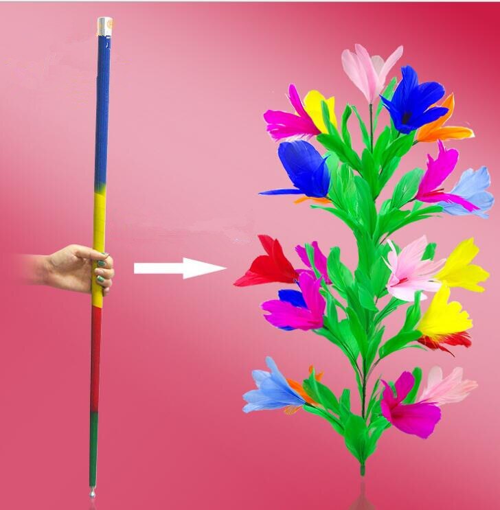 Staal Magic Vanishing Cane Flower (21 Bloem)-Goocheltrucs, Cane Flower, stage Magic, Close-Up, Comedy, Goochelaar Wand Metalen