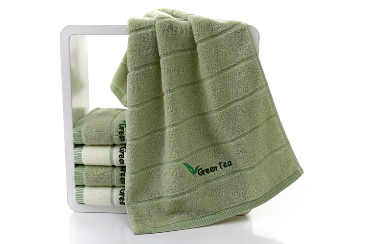 Hvidgrønt håndklædesæt badehåndklæde vaskehåndklæde håndklæde 100%  bomuldsfrotté 3 stk / sæt håndklæde cerchief