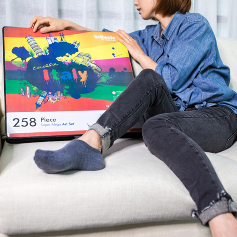 258PC Paintbrush Watercolors Drawing Sets of Crayons Painting for Children Art School Supplies Pencil Art Set Children