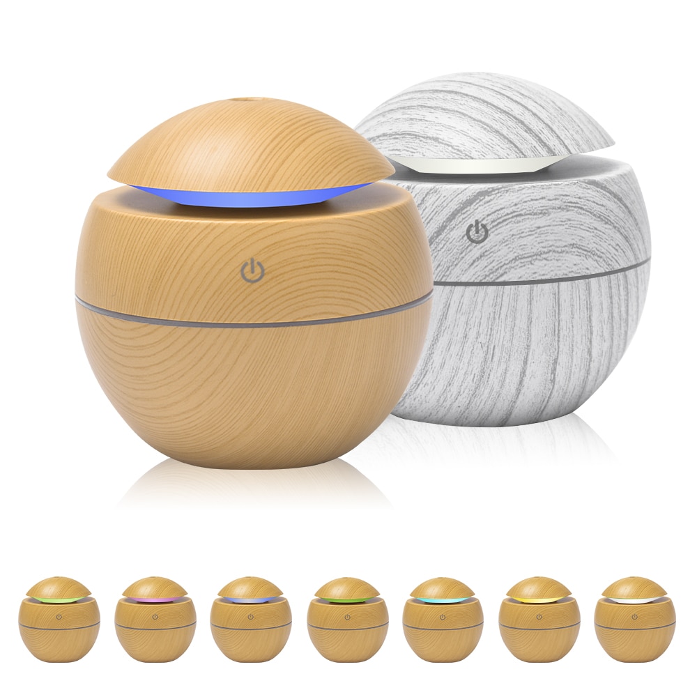 USB Aroma Essential Oil Diffuser Ultrasonic Cool Mist Humidifier Air Purifier 7 Color Change LED Night light for Office Home