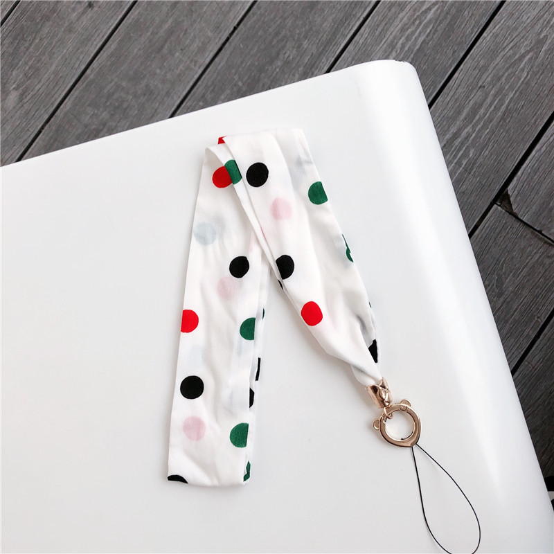 Silk Mobile Phone Straps Holder Key Badge Camera USB Holders Hanging Neck Rope Lanyard with Keyring: dot