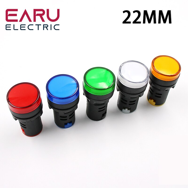 22MM Tafel montieren LED Energie Elektronische Anzeige Pilot Signal Licht Lampe 12V 24V 110V 220V 380V verrotten Grün Gelb Blau Weiß LED
