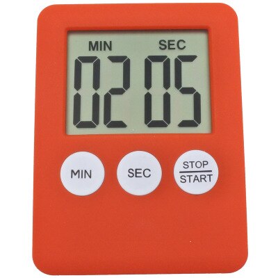 Grand minuteur de cuisine numérique LCD noir carré, 1 pièce, réveil magnétique, pour Table: Red