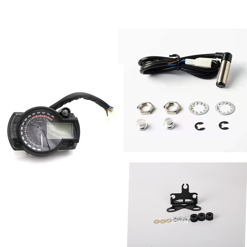 Universal KOSO LCD Digital Motorcycle RX2N Odometer Speedometer Meter Instrument Adjustable MAX 299KM/H 7colors Dashboard: with bracket sensor