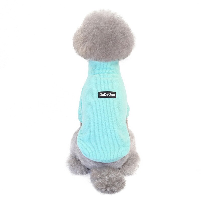 Turtleneck Knitted Dog Sweater Zipper Style Classic Cable Knit Dog Coat, Warm Pet Winter Clothes Outfits For Dogs Cats: blue2 / XL