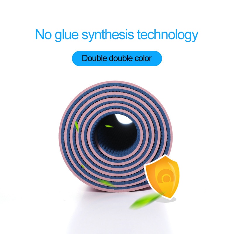 TPE Yoga Double Layer Non-Slip Mat Yoga Exercise Pad with Position Line For Fitness Gymnastics and Pilates