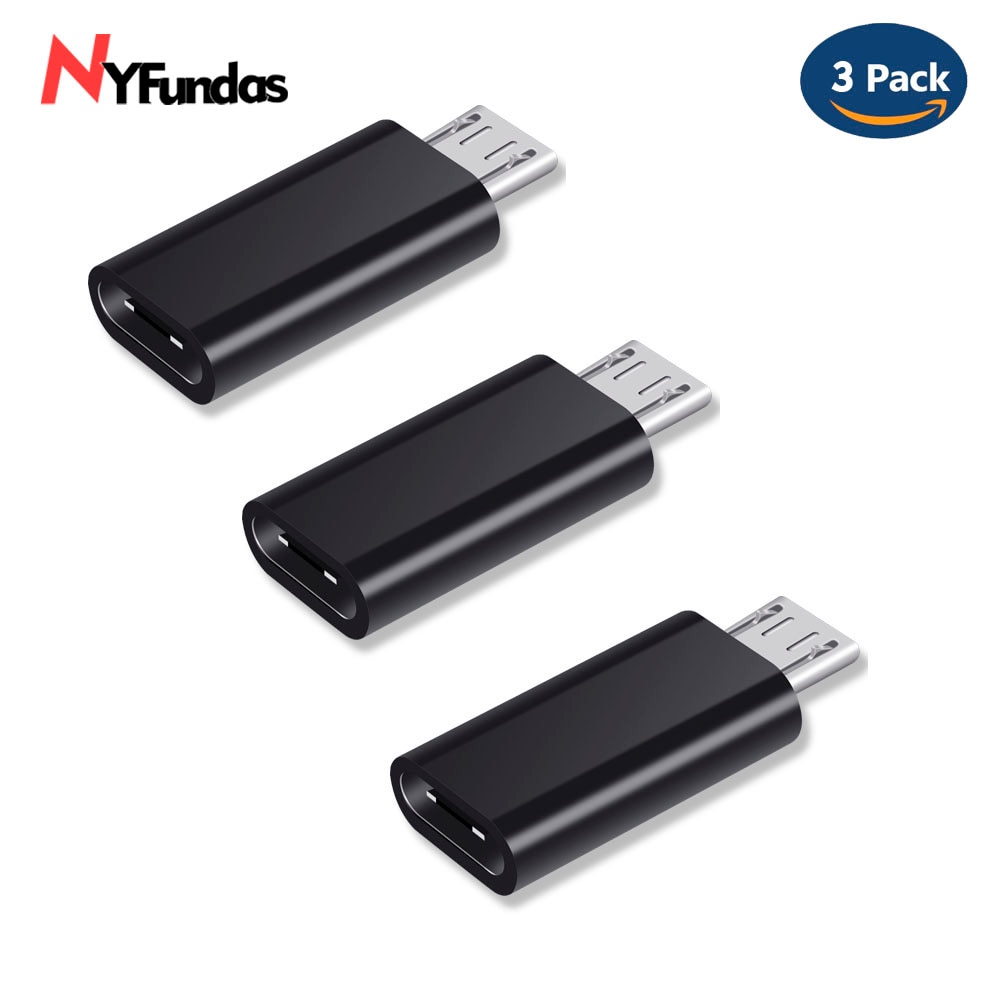 NYFundas 3 stücke usb c zu Mikro usb Adapter für Samsung Galaxis S7 S6 Rand Huawei honor 8x Xiaomi Redmi Hinweis 5 6 Profi 4 LG usbc kabel