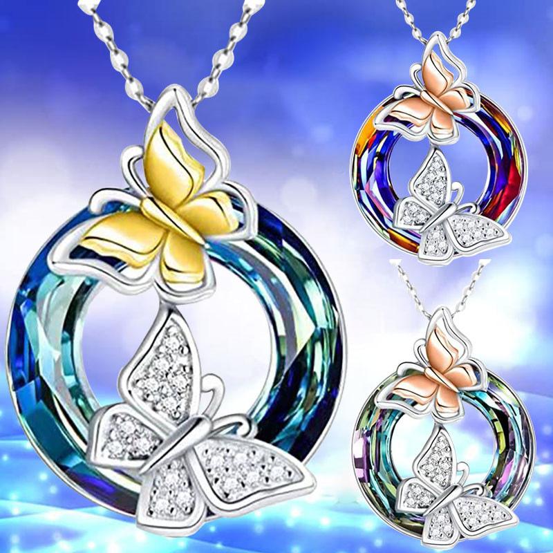 Butterfly necklace charm pendant necklace jewelry girl girlfriend wife mother birthday