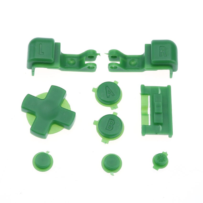 JCD 1 set Multicolore di Plastica Pieno Bottoni Set Per GameBoy Advance SP Power On Off Pulsante per GBA SP R L A B D-Pad Bottoni: H Dark green