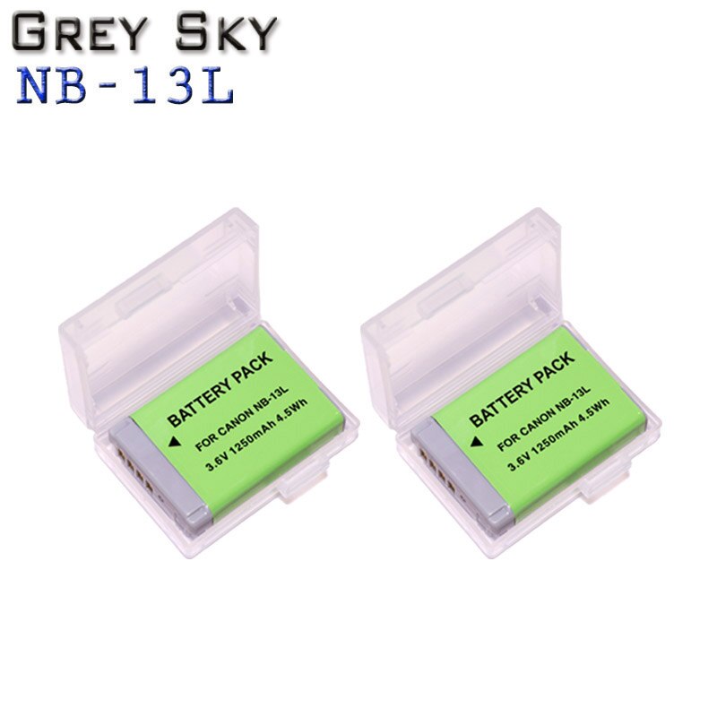 Batería de NB-13L para cámara Canon G5X,G5X Mark II,G7X,G7X Mark II,G9X,G9X Mark II,SX620HS,SX720HS,SX730HS: 2 battery