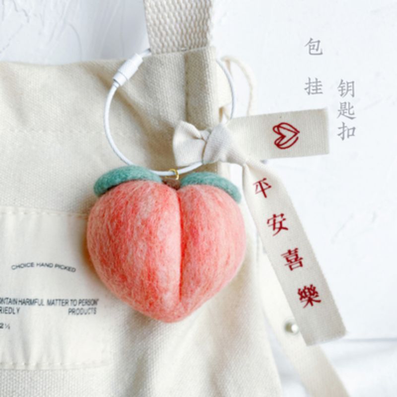 Kit de agujas hechas a mano personalizadas de YOMICO Fruit, juguete de fieltro de aguja de lana, Kit de Material de muñeca, accesorio de Decoración,: Peach