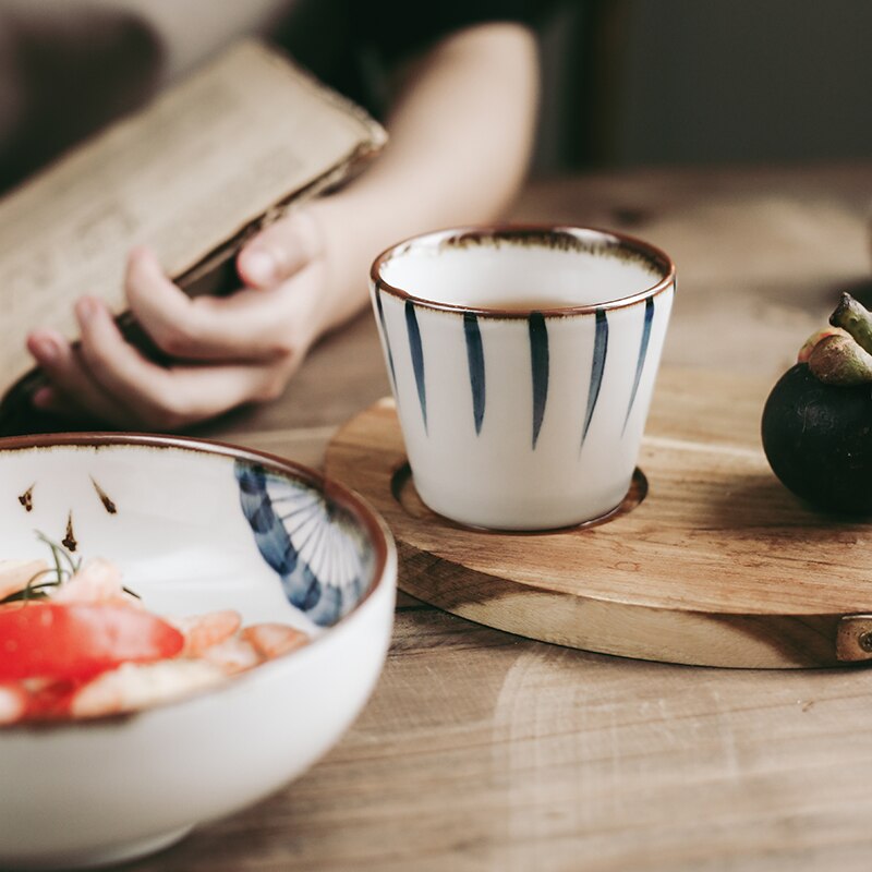 Antowall japanilaiset allelasitetut teekupit kaupalliset japanilainen keittiö ravintola kupit tuoreet kupit käsinmaalatut 200ml kuppia