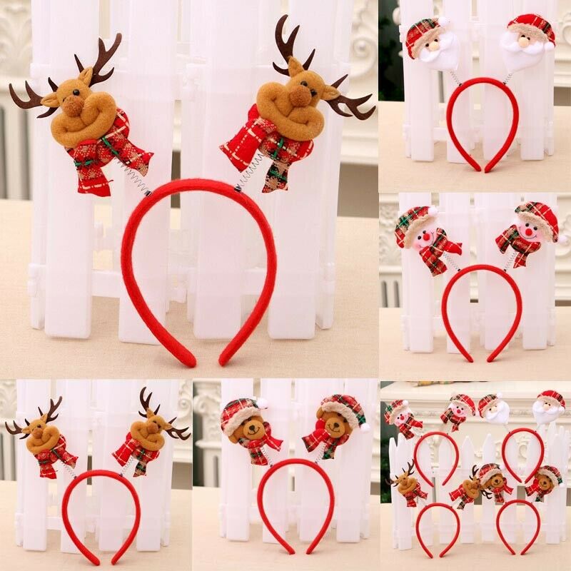 faroot Cartoon Christmas Headband Santa Clus Elk Bear Year Hair Clasp for Children Women Headwear Hairbands Xmas