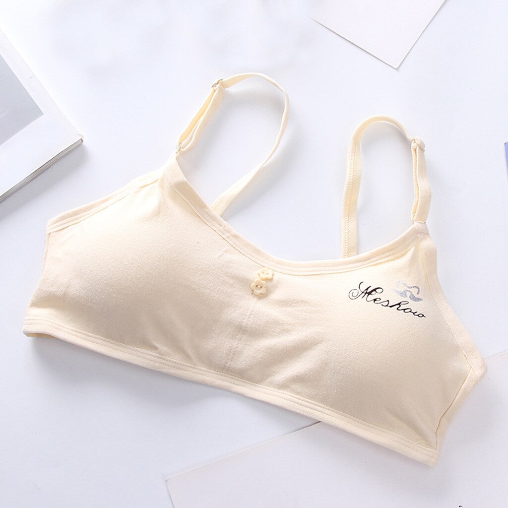 Meisjes Ondergoed Zachte Snoep Kleur Beha Voor Kids Tiener Training Kleine Brief Print Vest Ondergoed Puberteit Kleding # P30