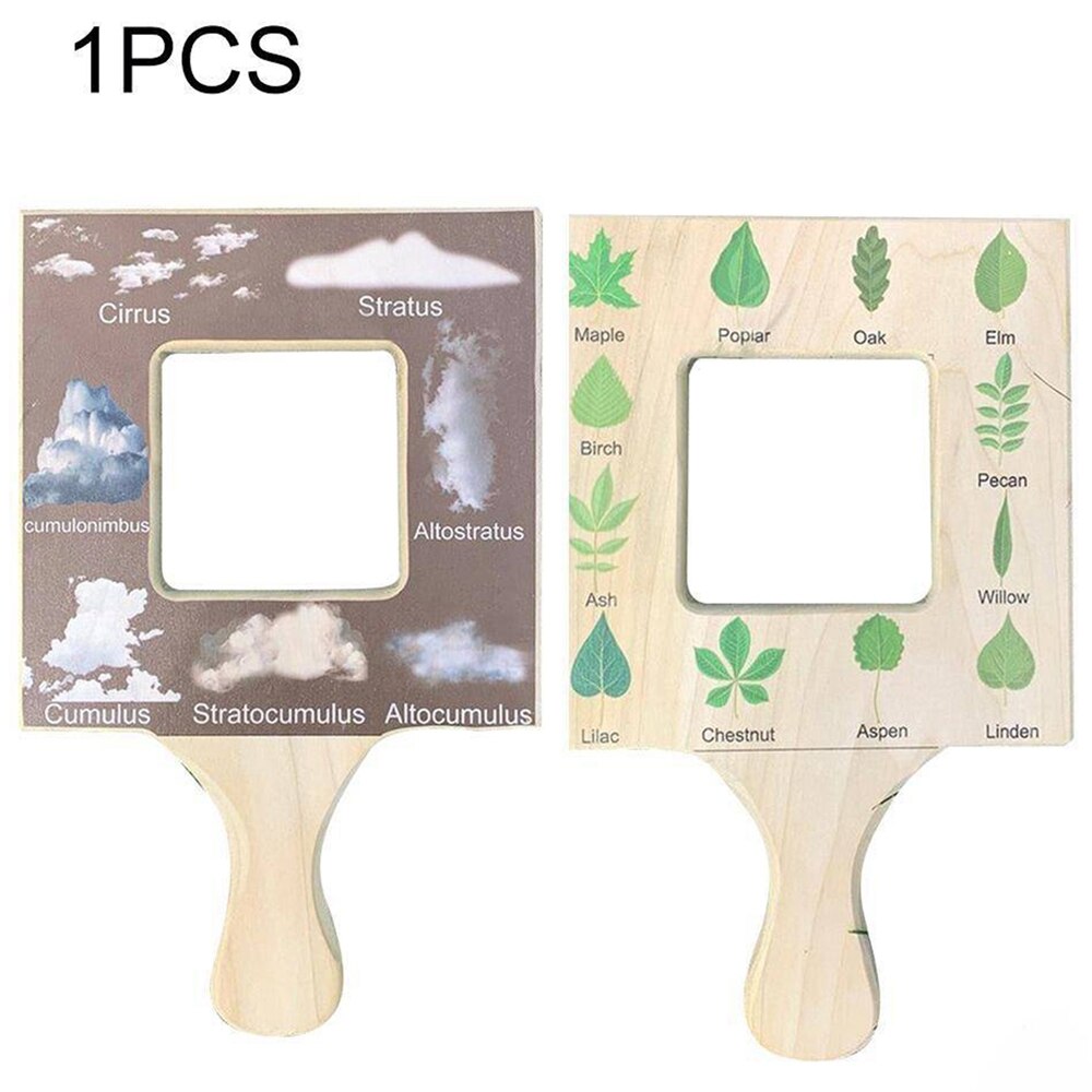 Nature Guide Finder Leaf Finder Cloud Viewer Identification Guide Homeschooling Nature Identification Materials Frame: leaves clouds / 25X15X1cm