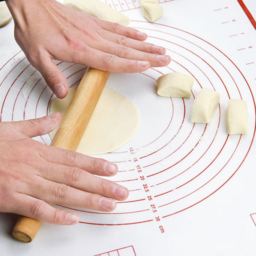Tapis de cuisson en Silicone antiadhésif avec echelle, tapis de pâte à rouler, tapis de pétrir, feuille de pâtisserie de cuisine