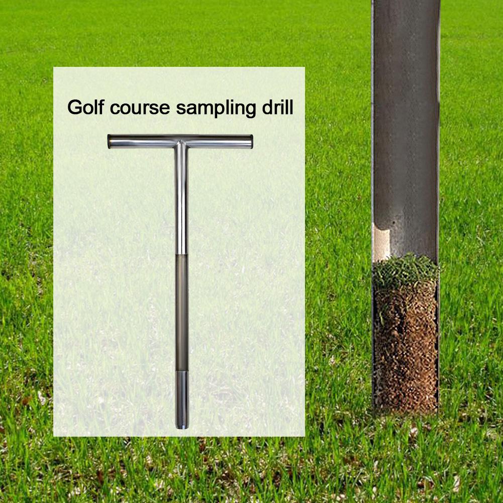 Soil Sampler Probe 21 "Stainless Steel Tubular T-Handle Style Golf Field Sampling Earth Turf Lawn Maintenance Tools Gereedschap: Default Title