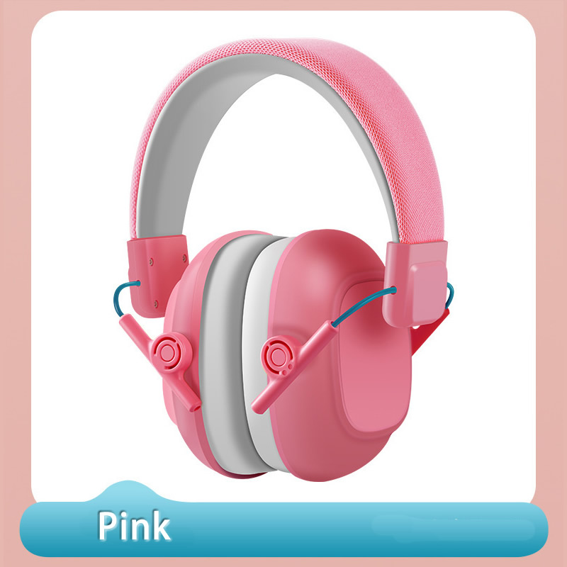 Orejeras plegables antiruido para niños, protección auditiva, Protector auditivo para estudiar, dormir, tocar el tambor, cancelación de reducción de ruido: Rosa
