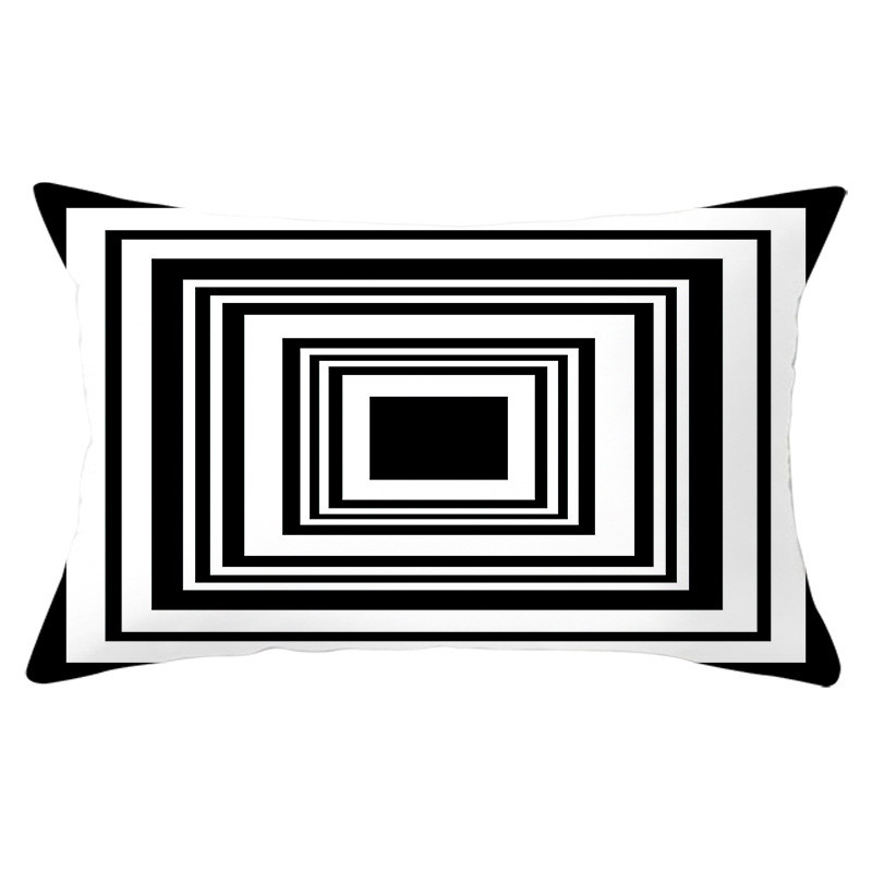 Housse de coussin géométrique 30x50, taie d'oreiller en Polyester, coussins de canapé décoratifs, décoration de maison, taies d'oreiller noires et jaunes: Orange
