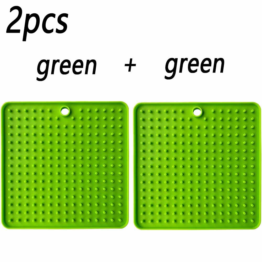 2 pièces Lickimat Bol pour Chiens Pet Gamelle Pour Ingestion Lente L'anxiété Chien Alimentaire Conteneur Silicone Lécher Tapis Pour chats Produits D'alimentation pour Accessoires: 2pcs square green