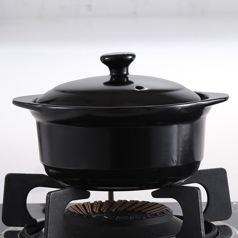 Højtemperaturbestandig åben ild lille flad gryde keramisk suppegryde lille husholdningsgrydegryde keramisk kogegrej