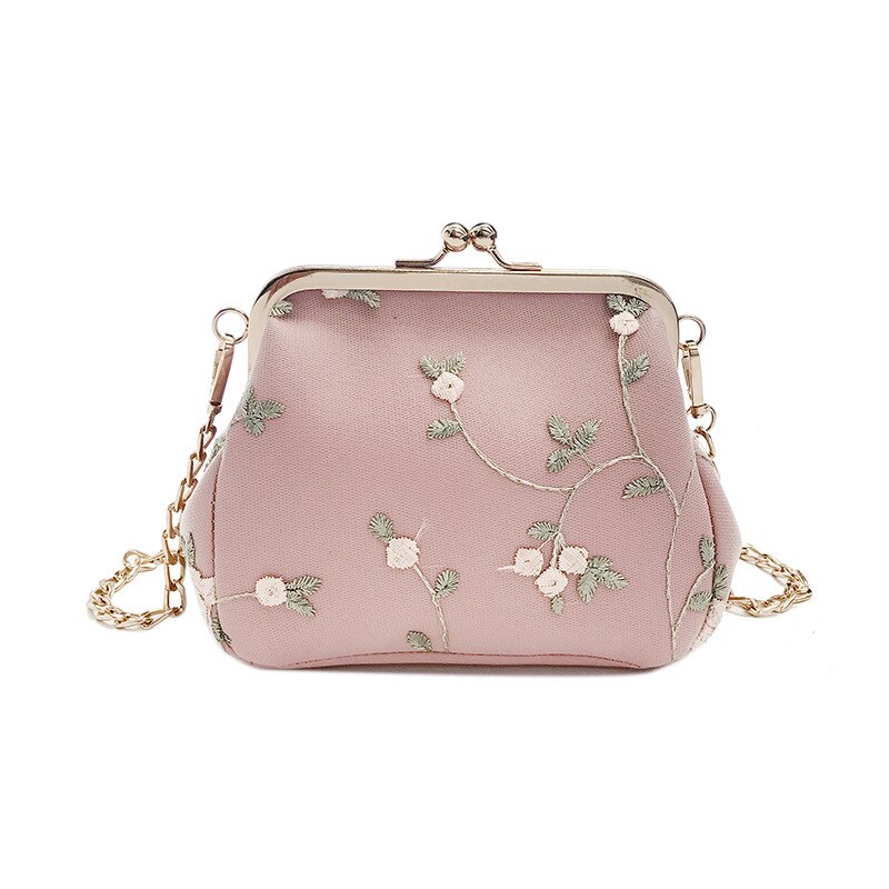 Petit sac coquillage exquis fait main broderie dentelle sac à bandoulière pour femmes Style coréen sac de messager femme sacs Bolsa ZD1060: Pink