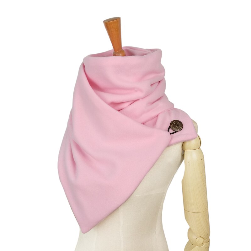 Leo anvi marke schals frauen männer hals wärmer weiche maske solide mit schleife tasten unisex mujer bufand femme: Rosa