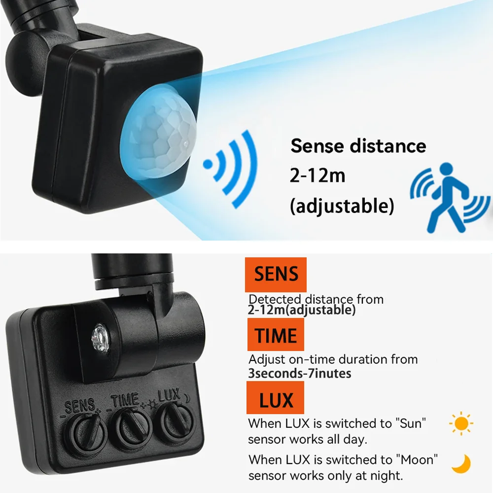 LED PIR Motion Sensor Floodlight Wall Light White LED Light Waterproof 100W 50W 30W 20W 10W LED Spotlight Outdoor For Garden