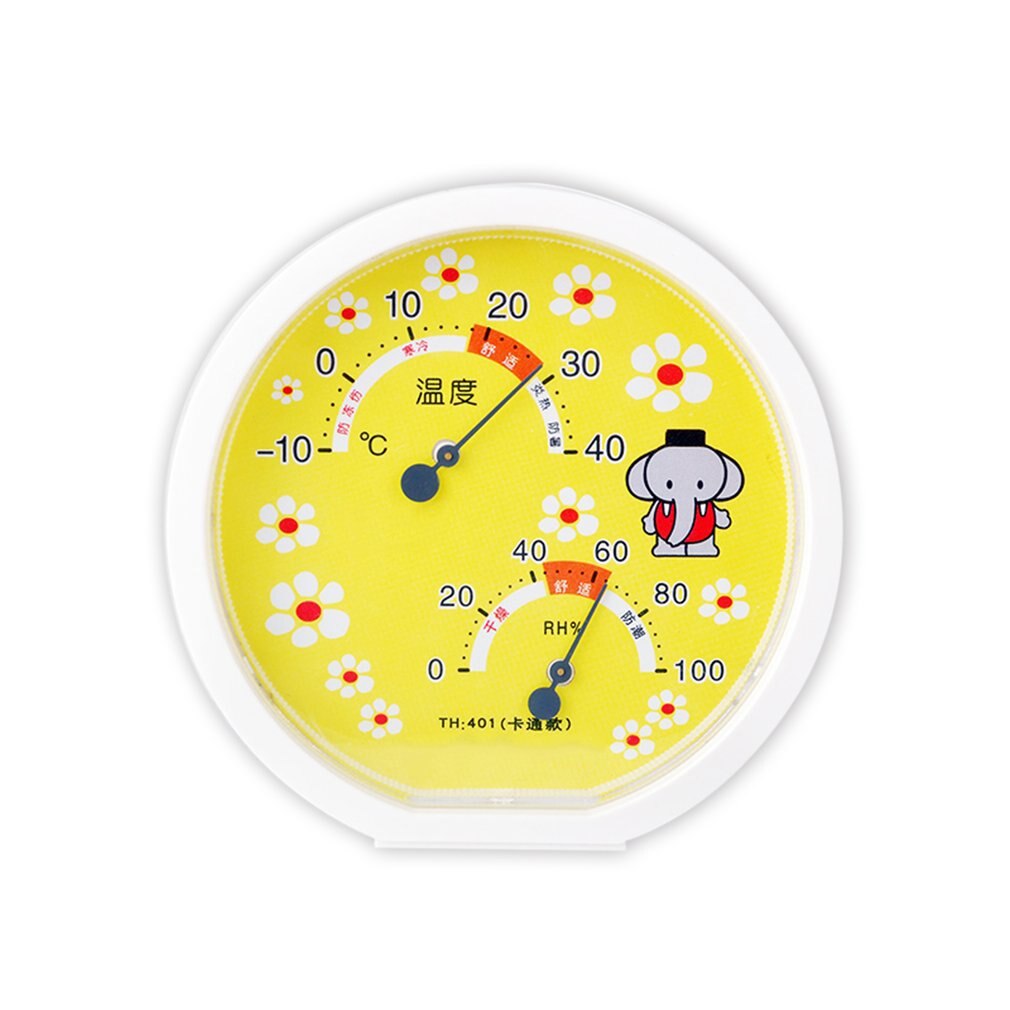 TH401 Portable Indoor Outdoor Thermometer Hygrometer Mini Pointer Temperature Humidity Monitor Meter Weather Station Tools: yellow