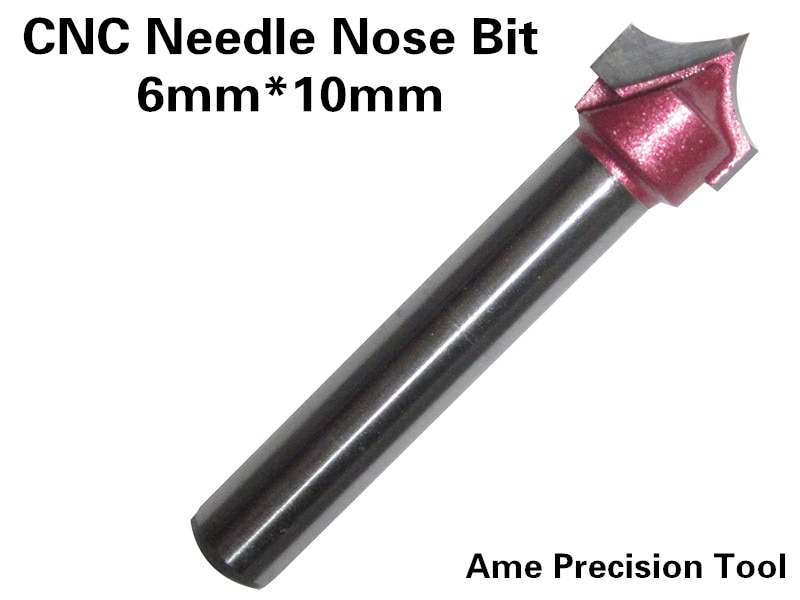 6mm*10mm-25 CNC carbide end mill,3D woodworking insert router bit ,Tungsten Needle nose end milling cutter,wood tool