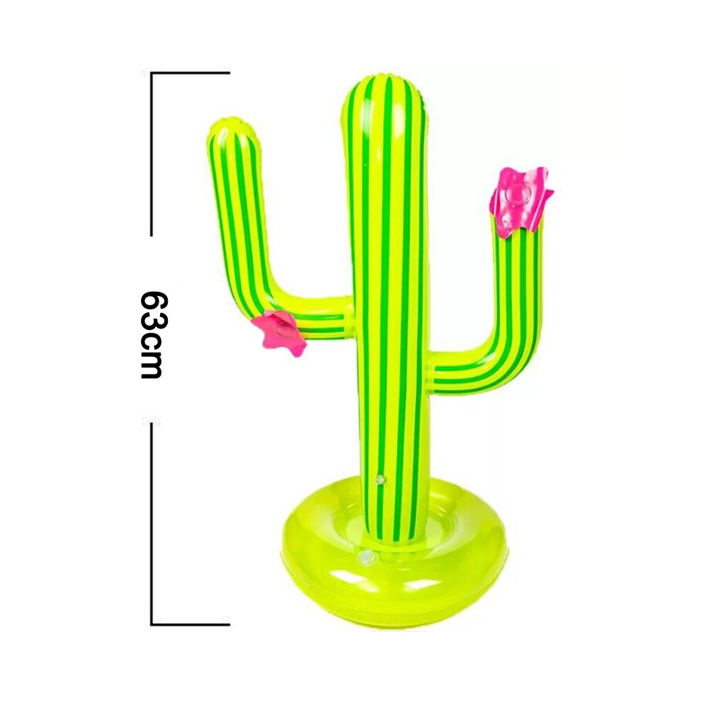 1 Set Opblaasbare Cactus Ring Toss Spel Opblaasbare Toss Spel Pool Speelgoed Hawaii Feestartikelen Indoor Outdoor Spel Voor Kinderen volwassenen: Default Title