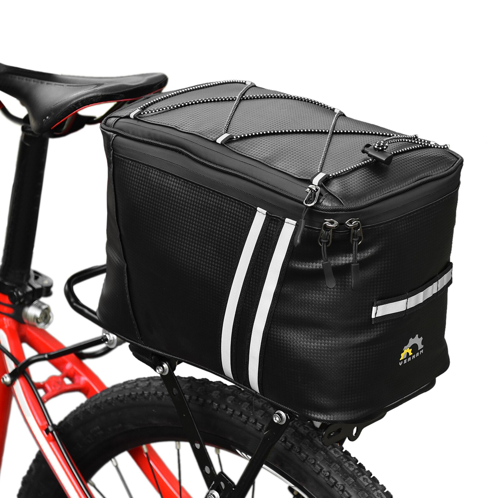 Waterbestendig Bike Rack Bag Met Thermische Isolatie Compartiment Fietstas Fiets Kofferbak Tas Pu Fietsen Pannier Pouch