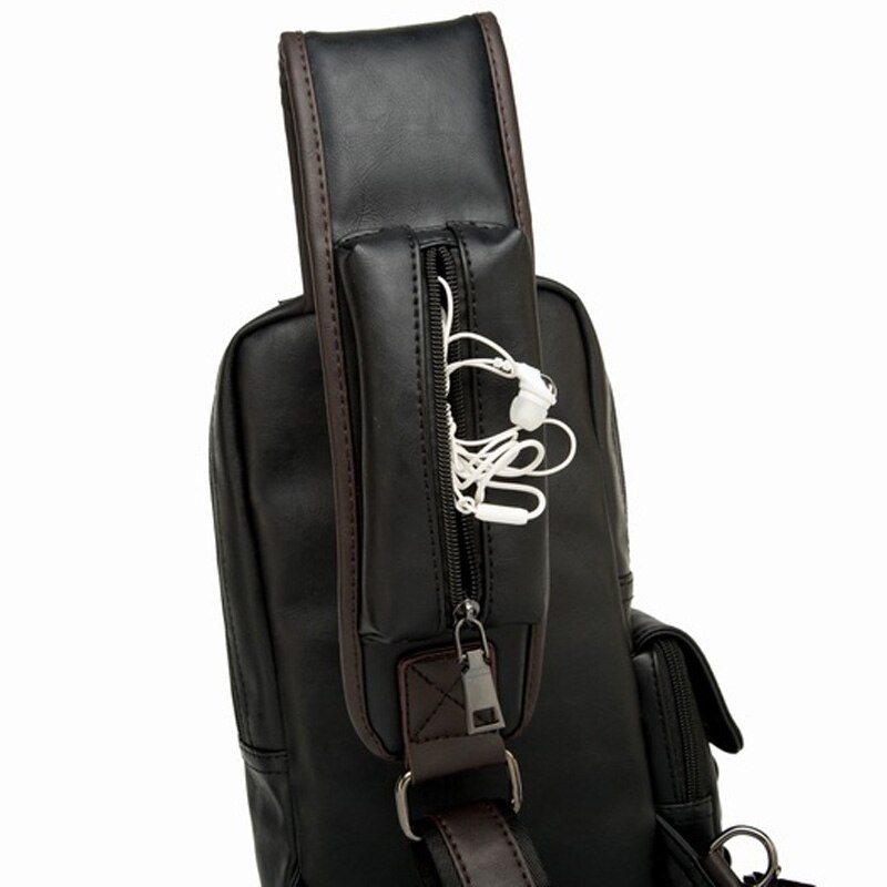 neue Leder Männer Schulter Tasche Trend Herren Umhängetasche Tasche Schwarz Brust Pack lässig Männer Brust Taschen PT1212