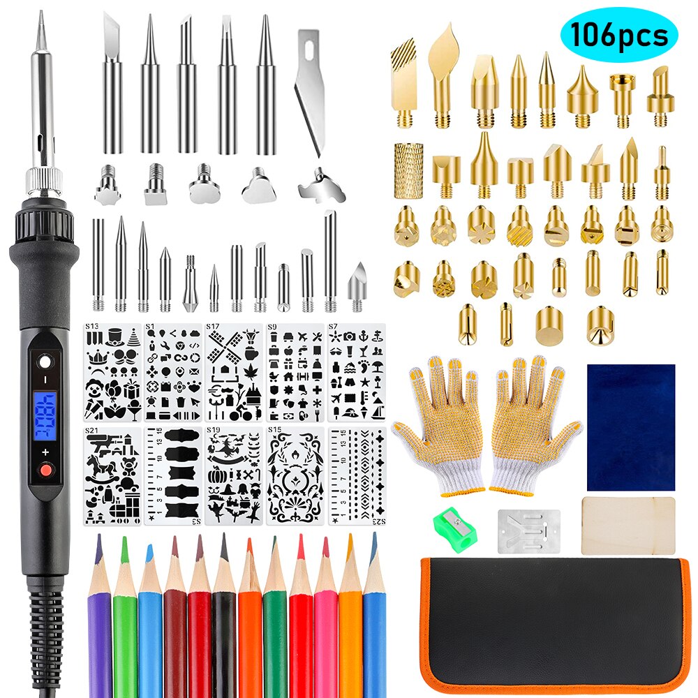 Portable Welding Heat Electric Handheld Air Yellow Plastic Adjustable Temperature Heat 700W: Pyrography Pen1