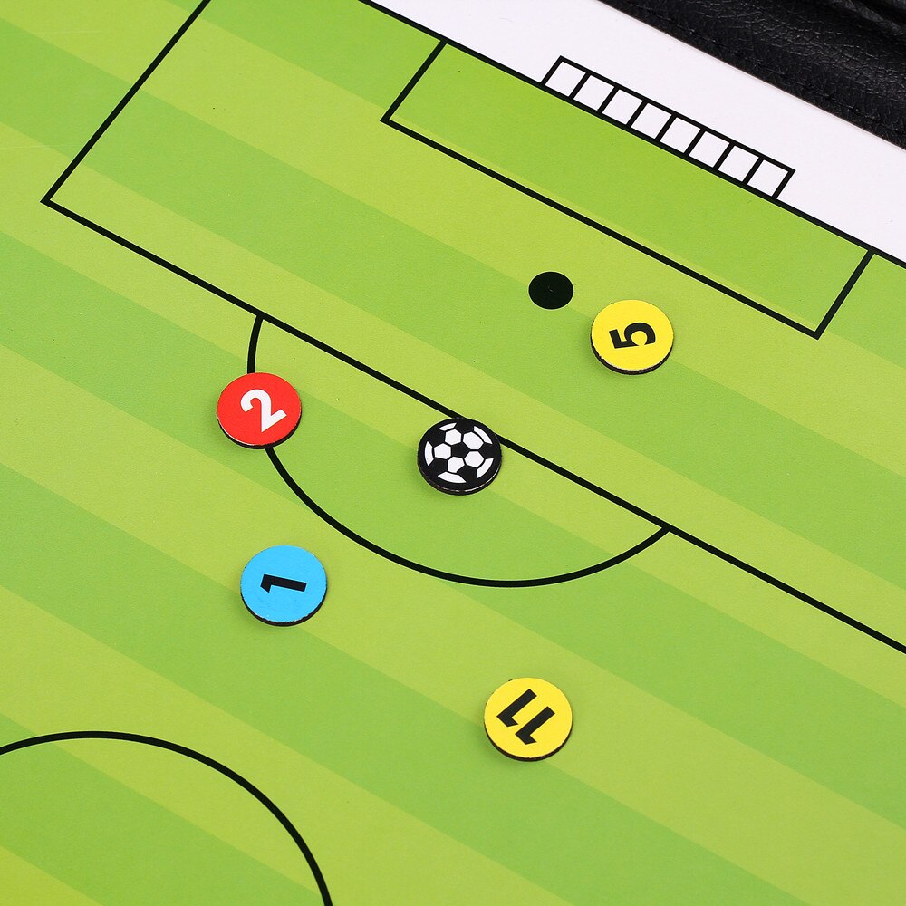 Foldable Portable Football Coach Board PU Leather Football Training Soccer Accessories Magnetic Tactic Clipboard With Pen Tool