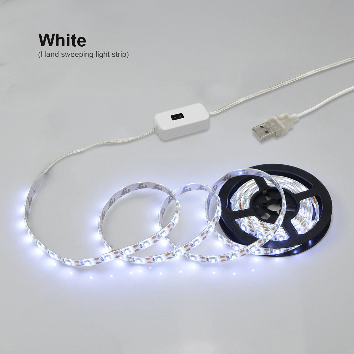 Waterdichte make-upspiegel licht Hand Sweep Bewegingssensor USB LED-verlichting voor uw kamer Make-up Lamp Tape Strip 5V luces para espejo: Cold White / 46 cm